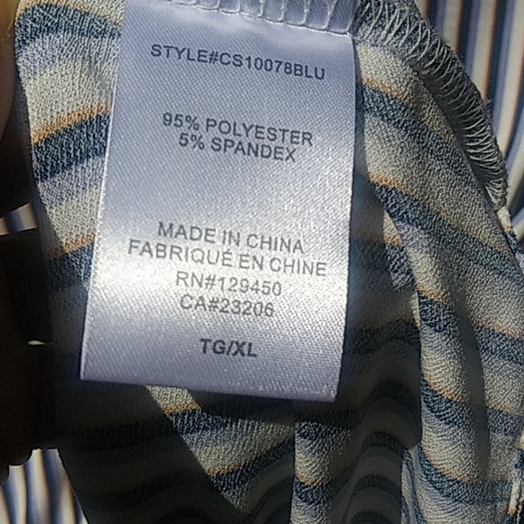 Como Blu Stripped Bell Sleeve Top Size XL - Picture 6 of 6